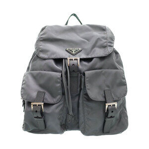 Prada Re Nylon Saffiano Leather Backpack Black